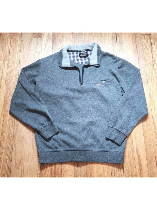 kansai yamamoto Other - Kansai Yamamoto 1/4 Zip Jacket Japanese Pullover Sweatshirt Medium Grey Soft